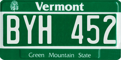 VT license plate BYH452