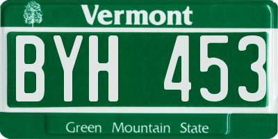 VT license plate BYH453