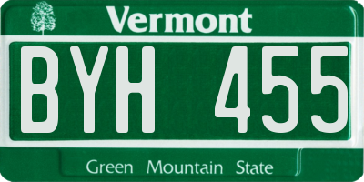 VT license plate BYH455
