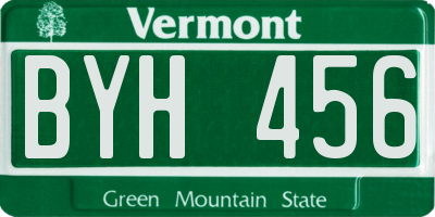 VT license plate BYH456