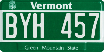 VT license plate BYH457