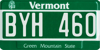 VT license plate BYH460