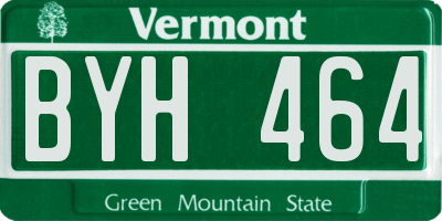 VT license plate BYH464