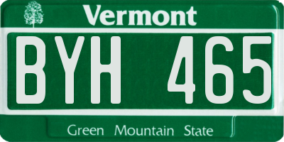 VT license plate BYH465