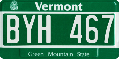 VT license plate BYH467
