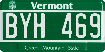 VT license plate BYH469