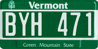 VT license plate BYH471