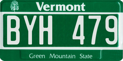 VT license plate BYH479