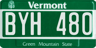 VT license plate BYH480
