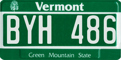 VT license plate BYH486