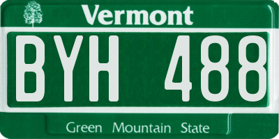 VT license plate BYH488