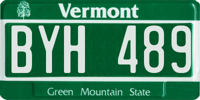 VT license plate BYH489