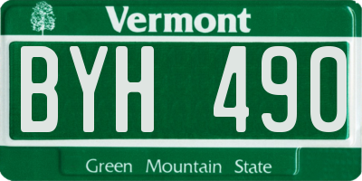 VT license plate BYH490