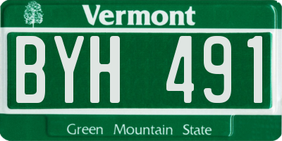 VT license plate BYH491