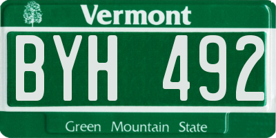 VT license plate BYH492