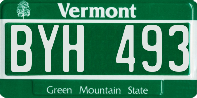 VT license plate BYH493