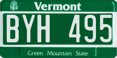VT license plate BYH495