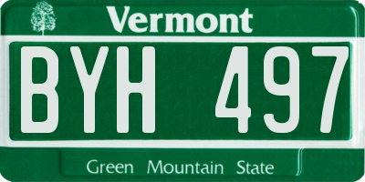 VT license plate BYH497