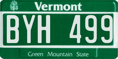 VT license plate BYH499