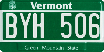 VT license plate BYH506