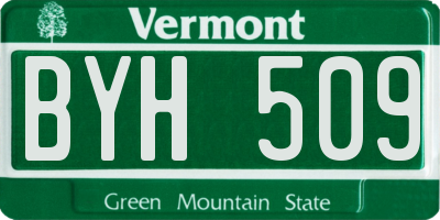 VT license plate BYH509