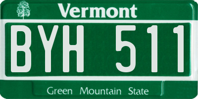 VT license plate BYH511