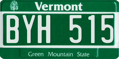 VT license plate BYH515