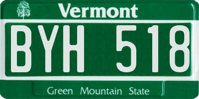VT license plate BYH518