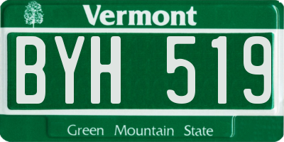 VT license plate BYH519