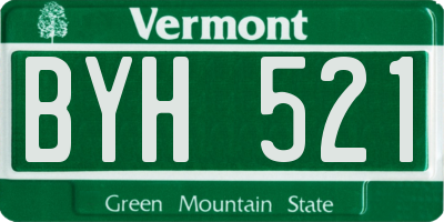 VT license plate BYH521