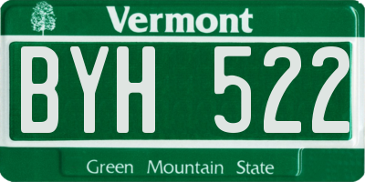 VT license plate BYH522