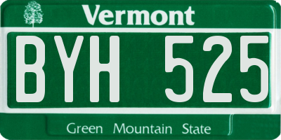 VT license plate BYH525