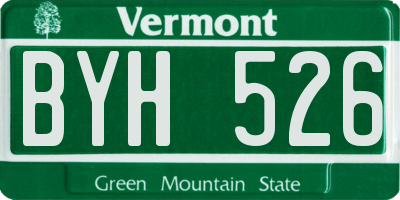 VT license plate BYH526