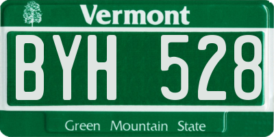 VT license plate BYH528