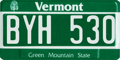 VT license plate BYH530