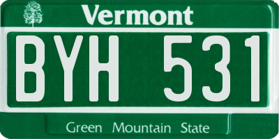 VT license plate BYH531
