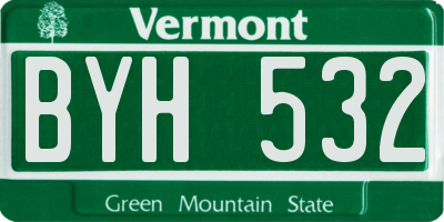 VT license plate BYH532