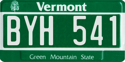 VT license plate BYH541