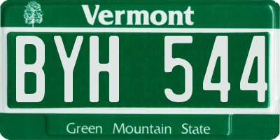 VT license plate BYH544