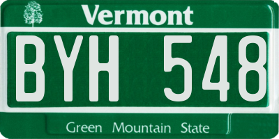 VT license plate BYH548