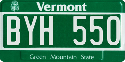 VT license plate BYH550