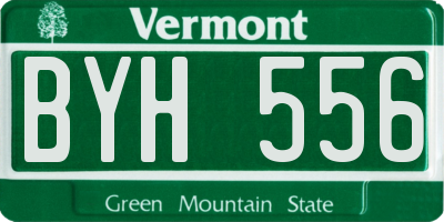 VT license plate BYH556