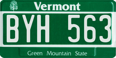 VT license plate BYH563