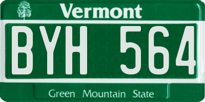 VT license plate BYH564