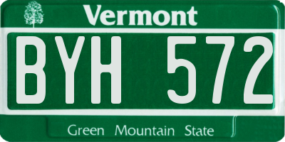 VT license plate BYH572