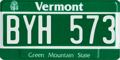 VT license plate BYH573