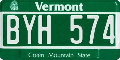 VT license plate BYH574