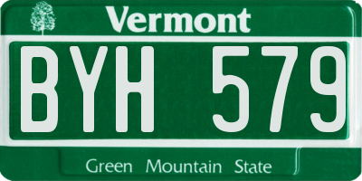 VT license plate BYH579