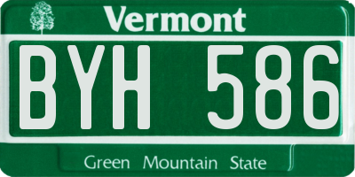 VT license plate BYH586