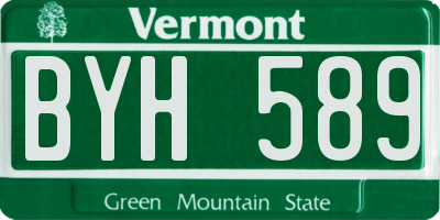 VT license plate BYH589